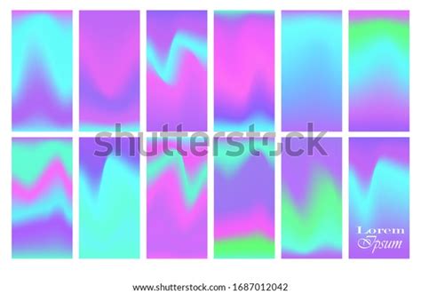 Holographic Gradients Set Iradiscent Pearl Color Stock Vector Royalty