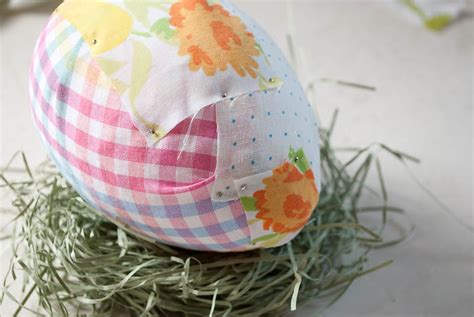Fern And Feather Fabric Covered Eggs