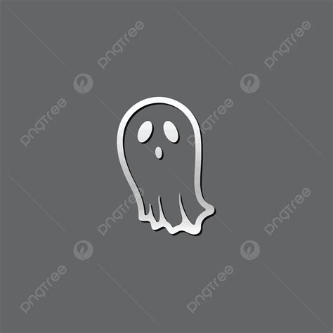 Metallic Icon Halloween Ghost Symbol Ghost Cloth Vector Symbol Ghost