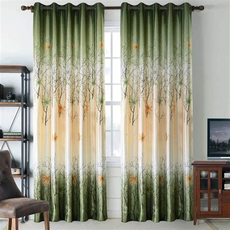 Green Linen Curtains And Drapes For Living Room Set Of 2 Panels Anady Top