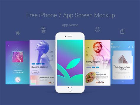 Simple edit with smart layers. iPhone 7 App Screen Mockup by Good Mockups ~ EpicPxls
