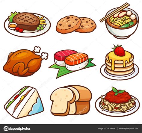 Cartoon Food Set Stock Vector Image By ©sararoom 140186956