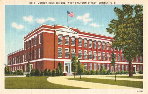 Postcard Junior High School Sumter South Carolina Etsy Junior High