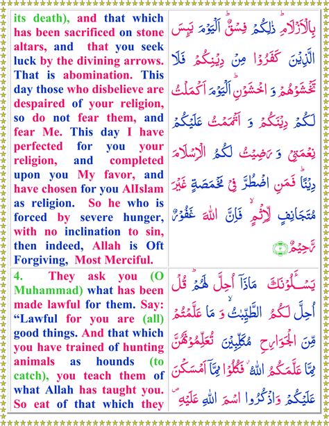 Read Surah Al Maidah With English Translation Quran O Sunnat