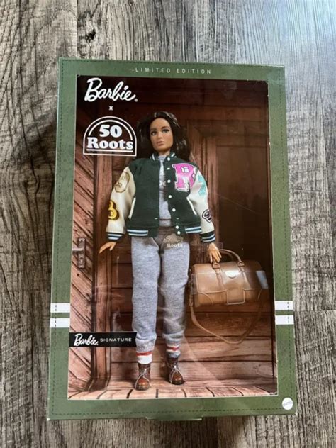 barbie x roots 50th anniversary barbie limited edition barbie 2023 nrfb in hand 50 00 picclick
