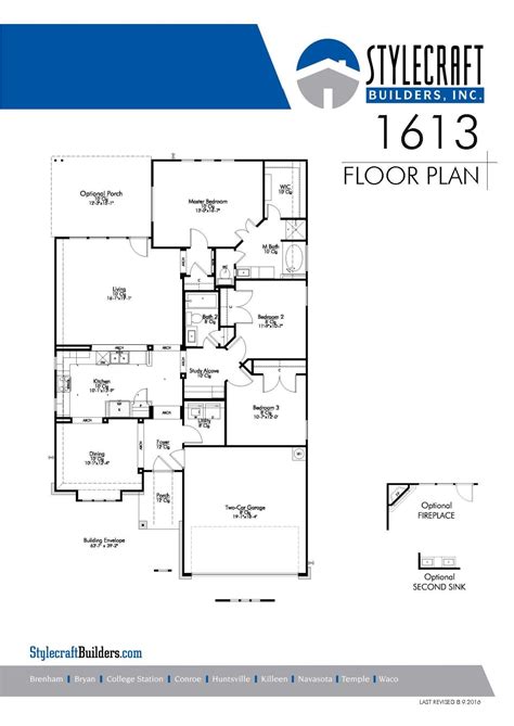 1613 Floor Plan Brookview Community Stylecraft Builders Floor