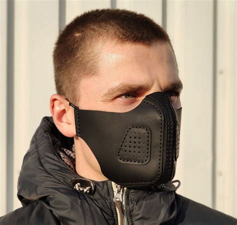 Genuine Leather Face Mask With Pocket Filter To Cover Your Nose And