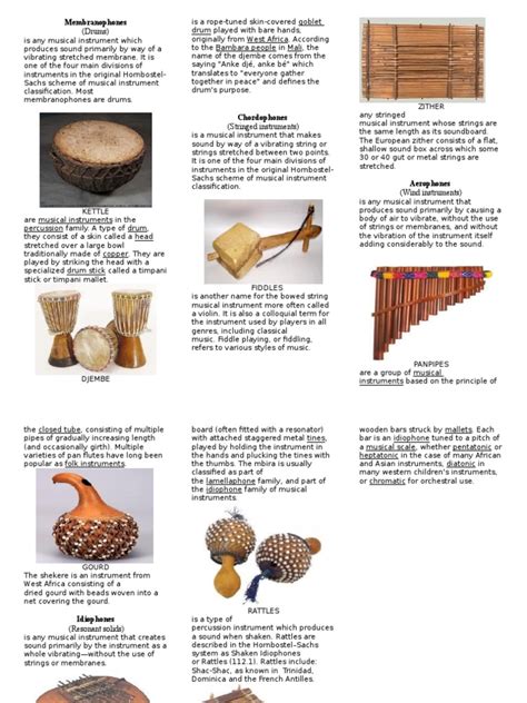 African Musical Instruments Brochure Pdf Musical Instruments