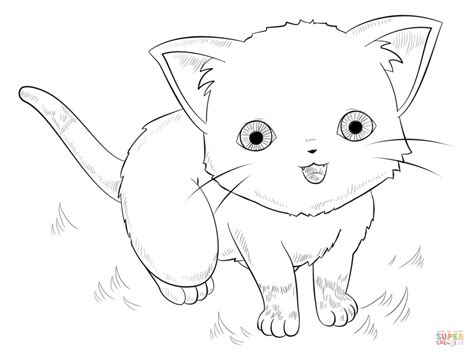 Anime Cat Coloring Page Free Printable Coloring Pages