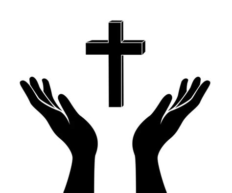 Hand And Christian Cross Silhouette — Stock Vector © File404 13676524