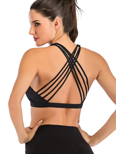 womens high impact sports bras criss cross back sexy running bra workout running crop tops