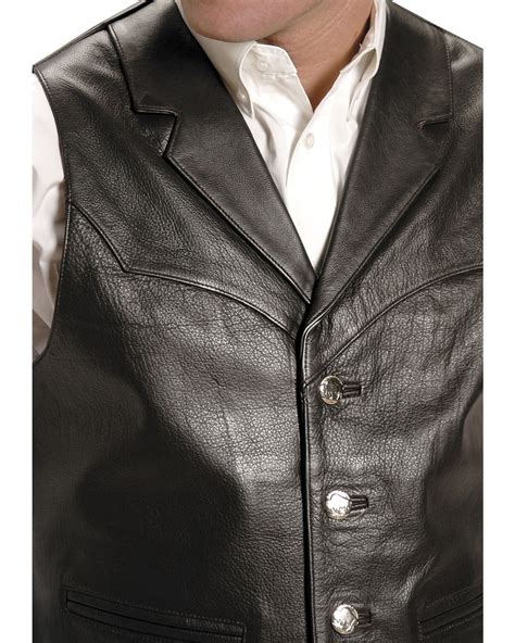 Roper Men S Nappa Notched Collar Leather Vest 02 075 0510 0504 BR EBay