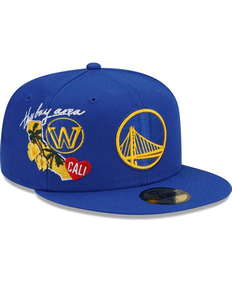 New Era Mens Royal Golden State Warriors City Cluster 59fifty Fitted