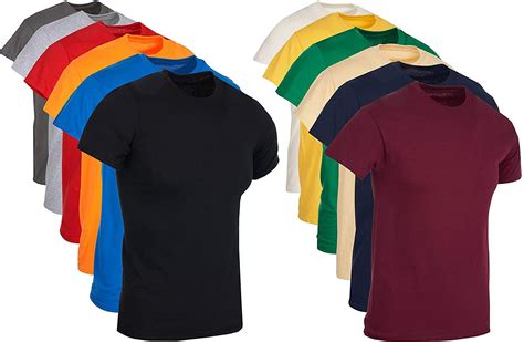 Mens Cotton Crew Neck Short Sleeve T Shirts Bulk Tshirt Color Mix