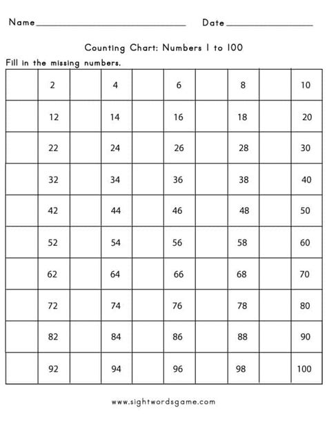 Printable Number Chart 1 50 Printable Numbers Free Printable Numbers