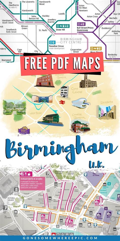 Birmingham Map Tourism And Travel Guide Free Pdf Maps In 2020