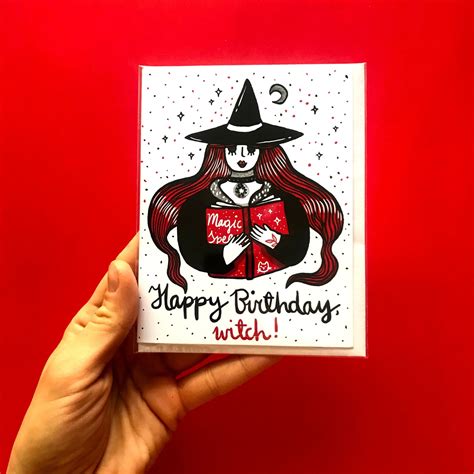 Happy Birthday Magic Witch Card Magic Spell Birthday Card Etsy