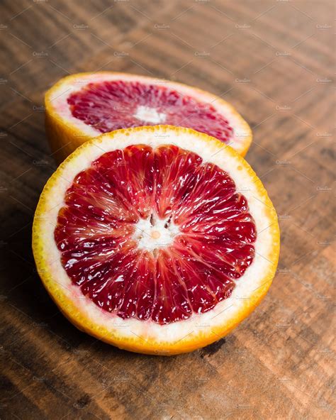 Fresh Cut Blood Orange High Quality Food Images Creative Market