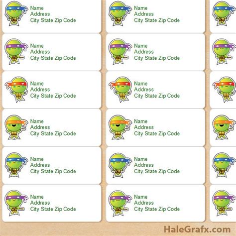Free Printable Tmnt Ninja Turtle Address Labels Tmnt Birthday Ninja