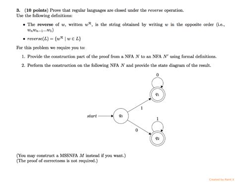 Solved 3 10 Points Prove That Regular Languages Are