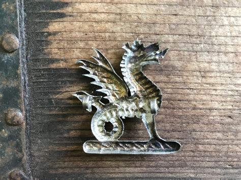 Vintage Dragon Pin Silver 1950s Ooak Etsy