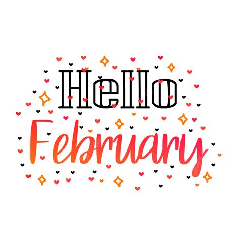 Colorful Hello February With Love Ornaments Hello February February