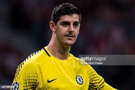 Goalkeeper Thibaut Courtois Of Chelsea Fc In Action During The Uefa
