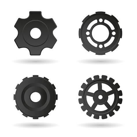 Free Vector Black Gear Collection