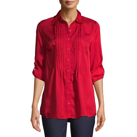White Stag White Stag Womens Pleated Woven Blouse