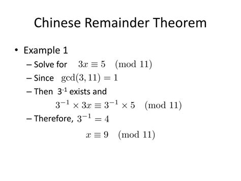 Ppt Csc2110 Discrete Mathematics Tutorial 6 Chinese Remainder Theorem