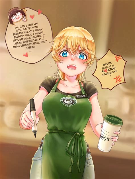 Safebooru 2girls Absurdres Angry Anh Thuy Apron Black Shirt Blonde