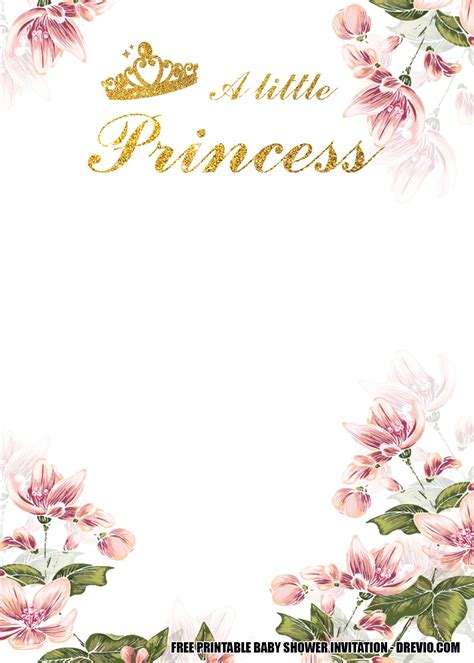 Free Floral Princess Baby Shower Get The Beautiful Invitation Card