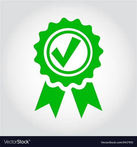 Green Approved Certificate Icon Royalty Free Vector Image