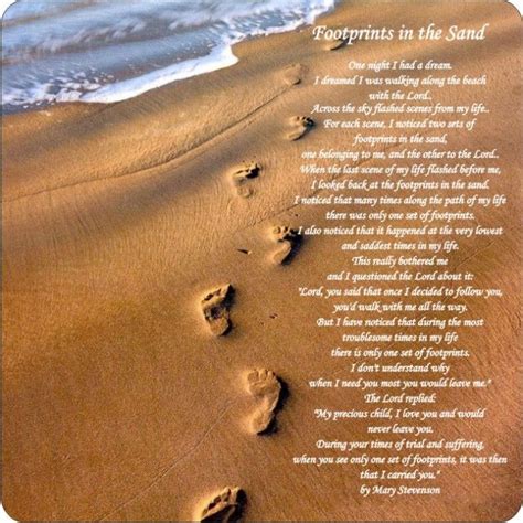 Footprints In The Sand Poem By Mary Stevenson Footprints In The Sand