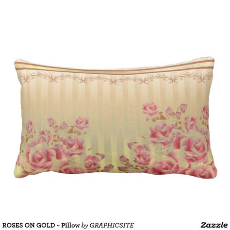 Roses On Gold ~ Pillow Gold Pillows Pillows Gold