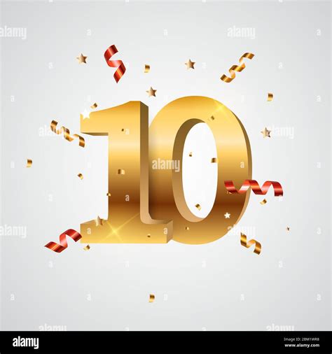 Plantilla Logo 10 Años Aniversario Ilustración Imagen Vector De Stock