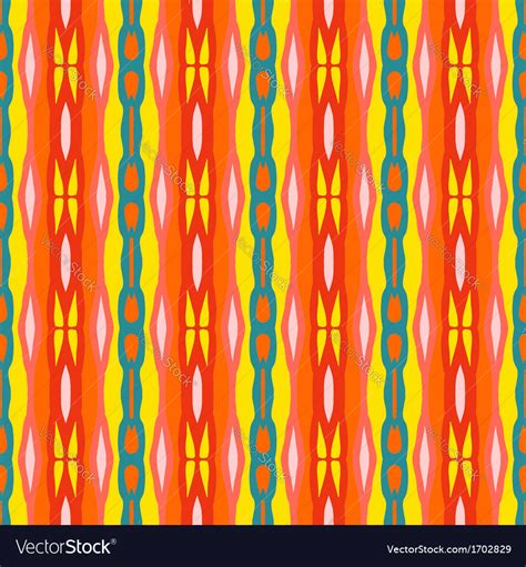 Ethnic Striped Pattern With Mexican Motifs Vector Image