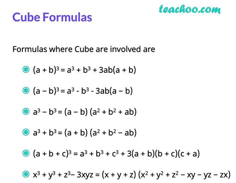 Algebra Formulas Ab3 Ab2 Abc3 A3 B3 Teachoo
