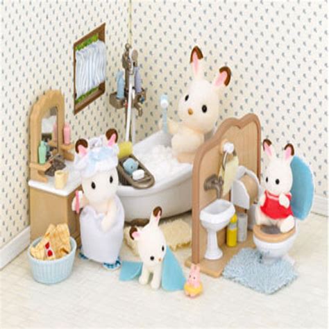 *perfect furniture set for a bathroom *includes 25 pieces: Sylvanian Families, Miniature Toys, Calico Critters. Kids ...