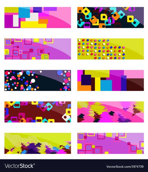 Abstract Colorful Header Set Design Royalty Free Vector