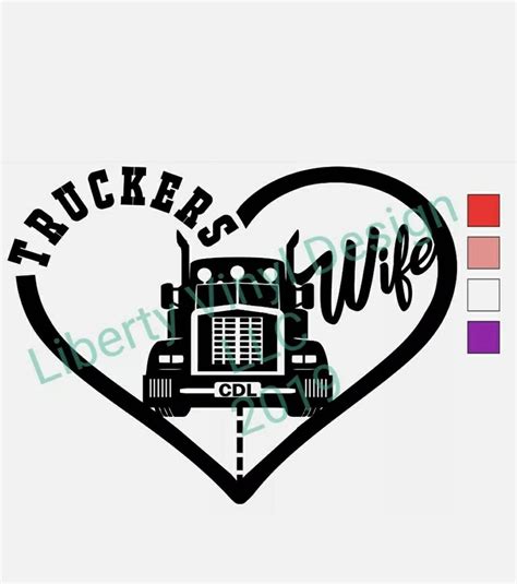 Truckers Wife Vinyl Decal 45x6 Car Truck Suv Etsy