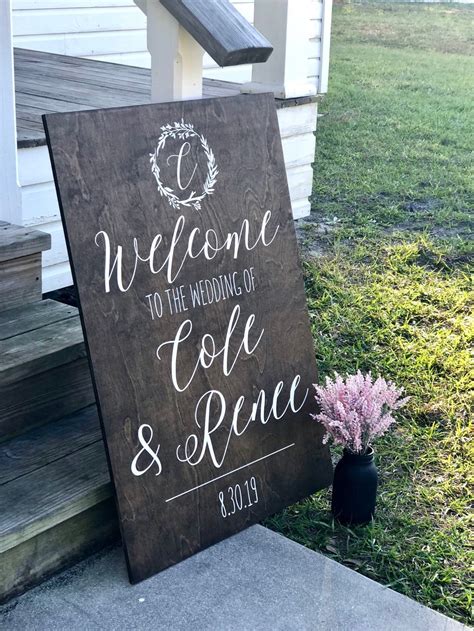 Custom Hand Painted Wood Wedding Welcome Sign Wedding Welcome Signs