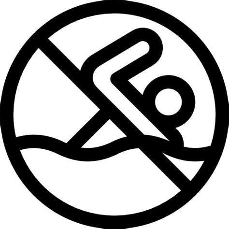 No Swimming Basic Rounded Lineal Icon