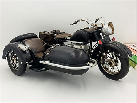Retro World War Ii Iron Three Wheeled Motorcycle Sidecar Model Etsy