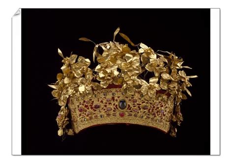 Print Of Queens Crown Buleleng Regency C1890 Repousse Gold Rubies