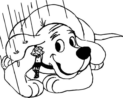 Rain Clifford The Big Red Dog Coloring Page
