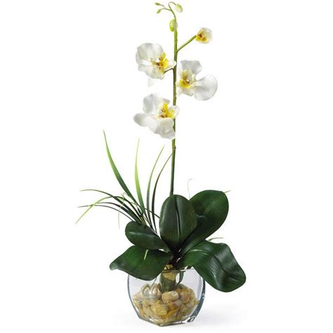 Nearly Natural Mini Phalaenopsis Liquid Illusion Silk Orchid Arrangement Silk Orchids
