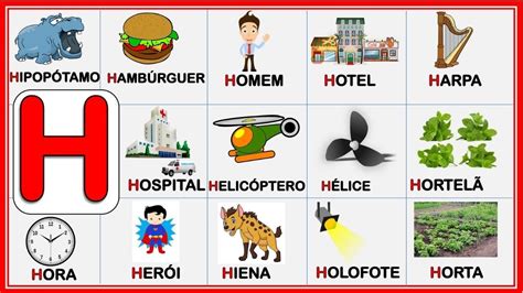 Alfabeto Infantil Aprender Palavras Com A Letra H