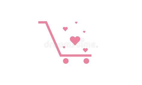Line Trolley Shopping With Love Logo Symbol Icon Vector Graphic Design