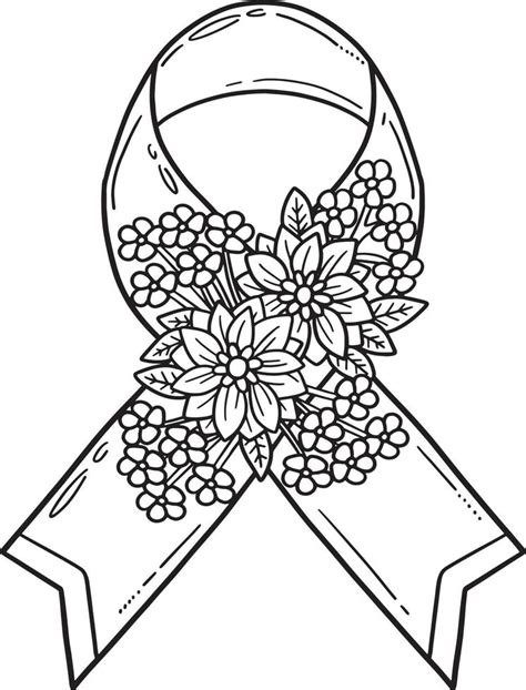 Breast Cancer Awareness Ribbon And Flower Isolated 23105536 Vector Art
